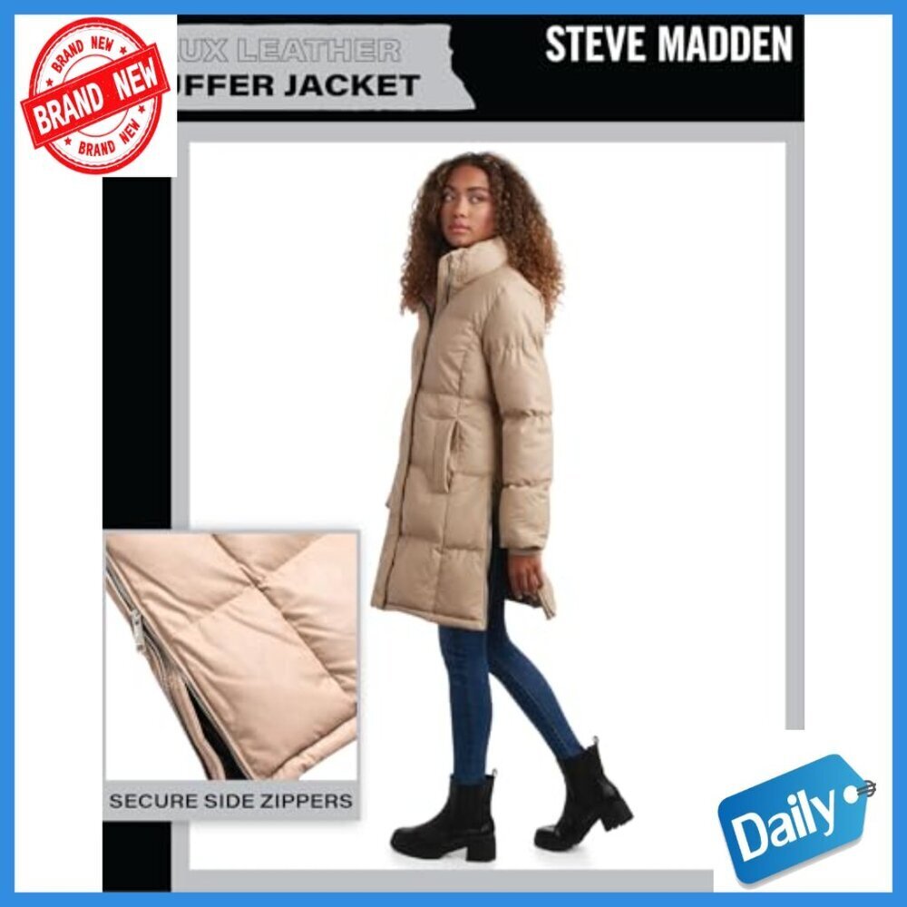 Long Puffer Jacket Weather-Resistant Insulated Winter Coat S-XL - Picture 6 of 7